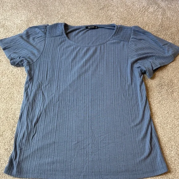Pink Clover Nevea Flutter Sleeve Knit Top Blue Women's Size Medium - Picture 2 of 7
